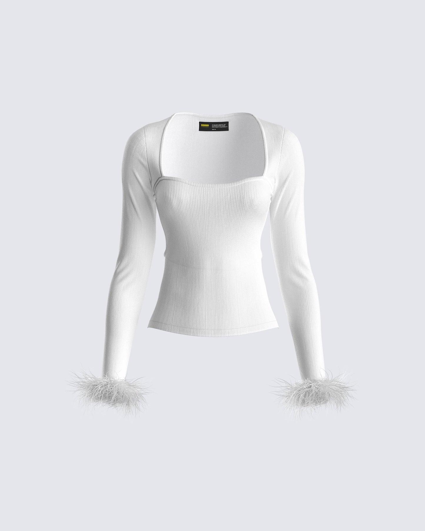 Natasha White Fur Trim Top