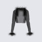 Dita Black Feather Jacket 3d product front
