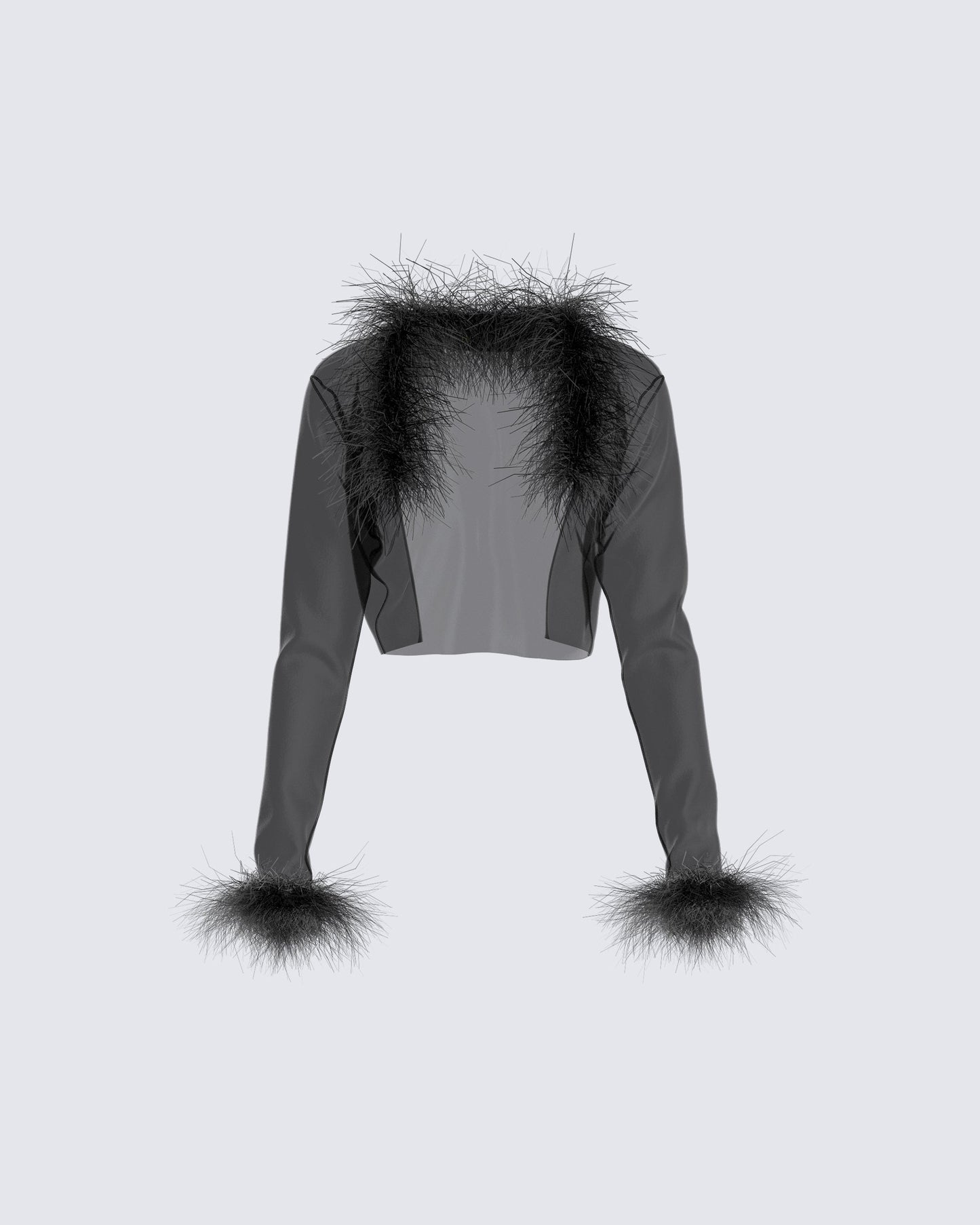 Dita Black Feather Jacket 3d product front