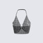 Dita Black Rhinestone Top