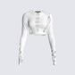 Iman White Cut Out Top