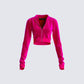 Alessa Pink Velvet Jacket 3d product front
