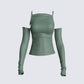 Eve Slinky Jersey Spaghetti Strap Top & Sleeves