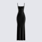 Georgie Black Rib Maxi Dress product front