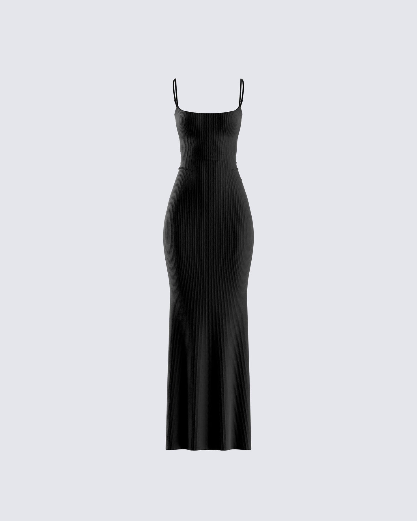 Georgie Black Rib Maxi Dress product front