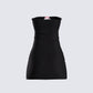 Bodhi Black Satin Bow Mini Dress