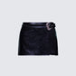 Fern Black Vegan Leather Mini Skirt product front