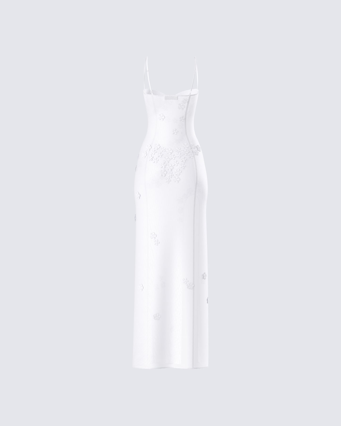 Myla White Floral Mesh Maxi Dress