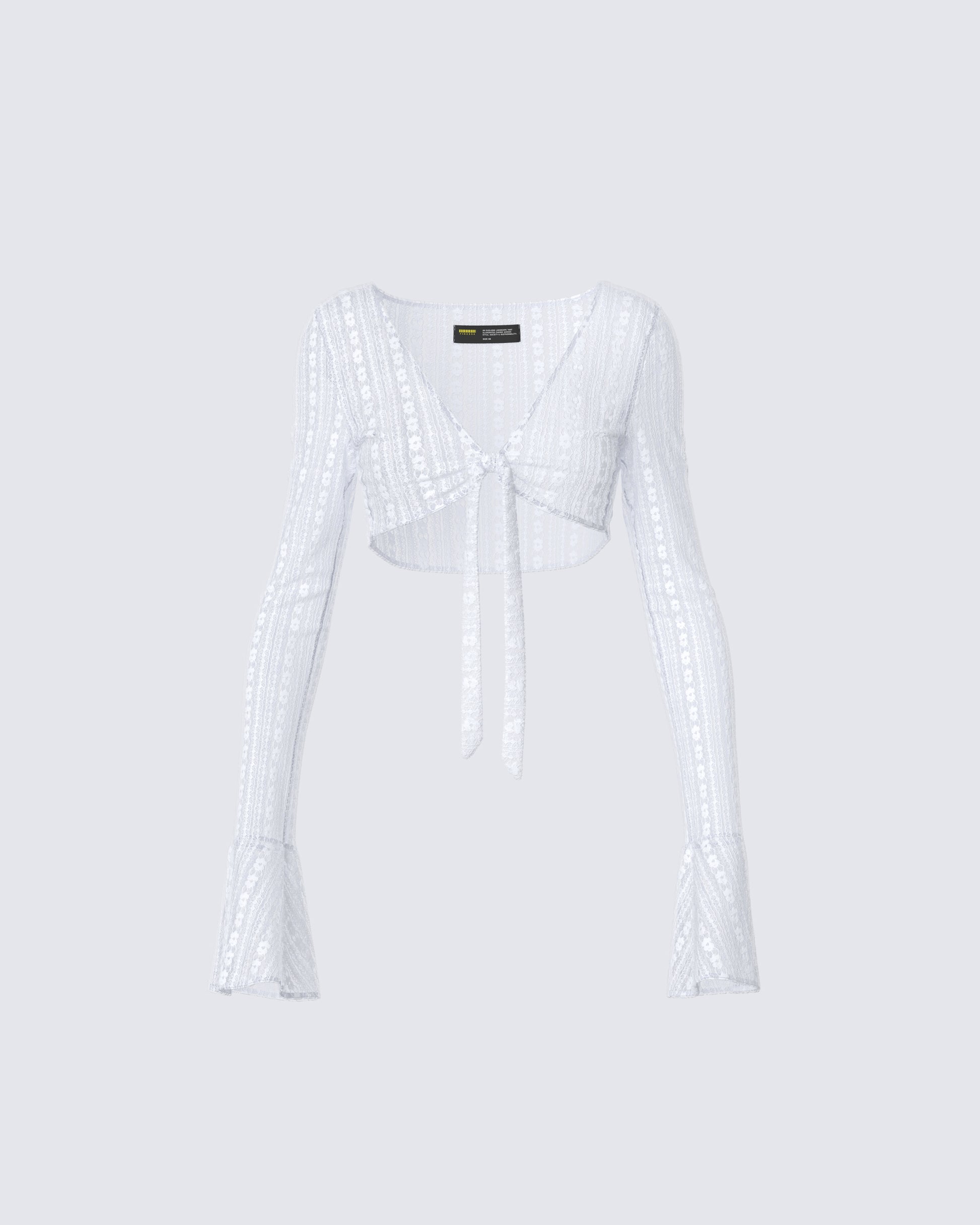 Ursuline White Lace Flare Sleeved Bolero product front