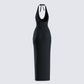 Kiari Black Halter Maxi Dress