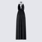 Leida Black Halter Maxi Dress