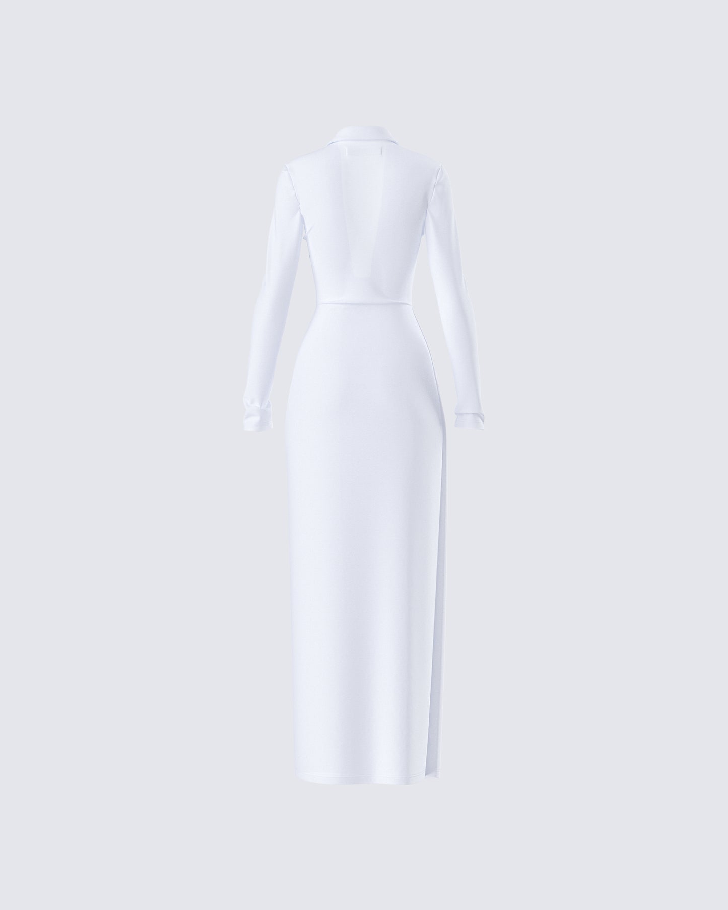 Zaida White Plunge Maxi Dress