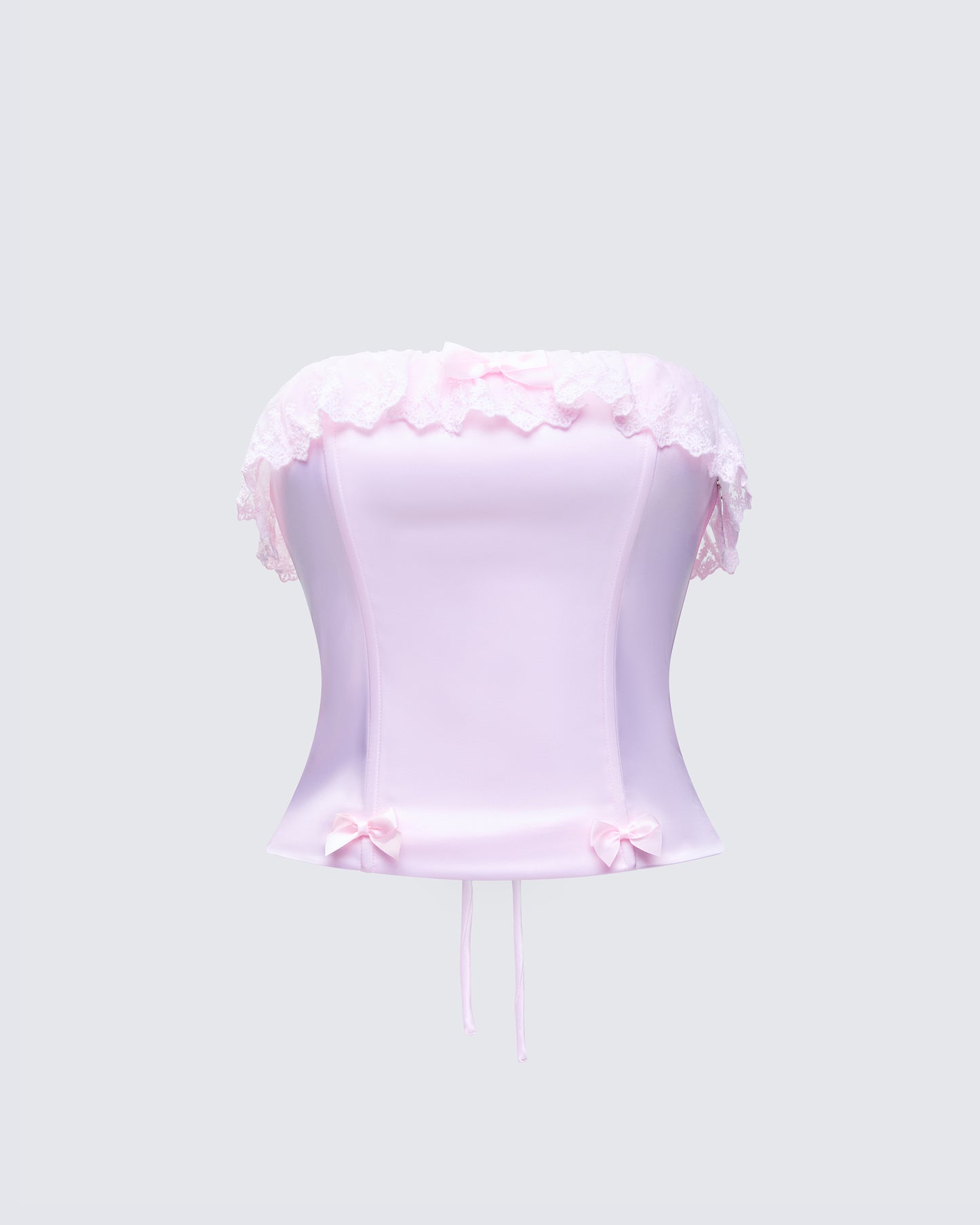 Maris Pink Satin Corset Top product front