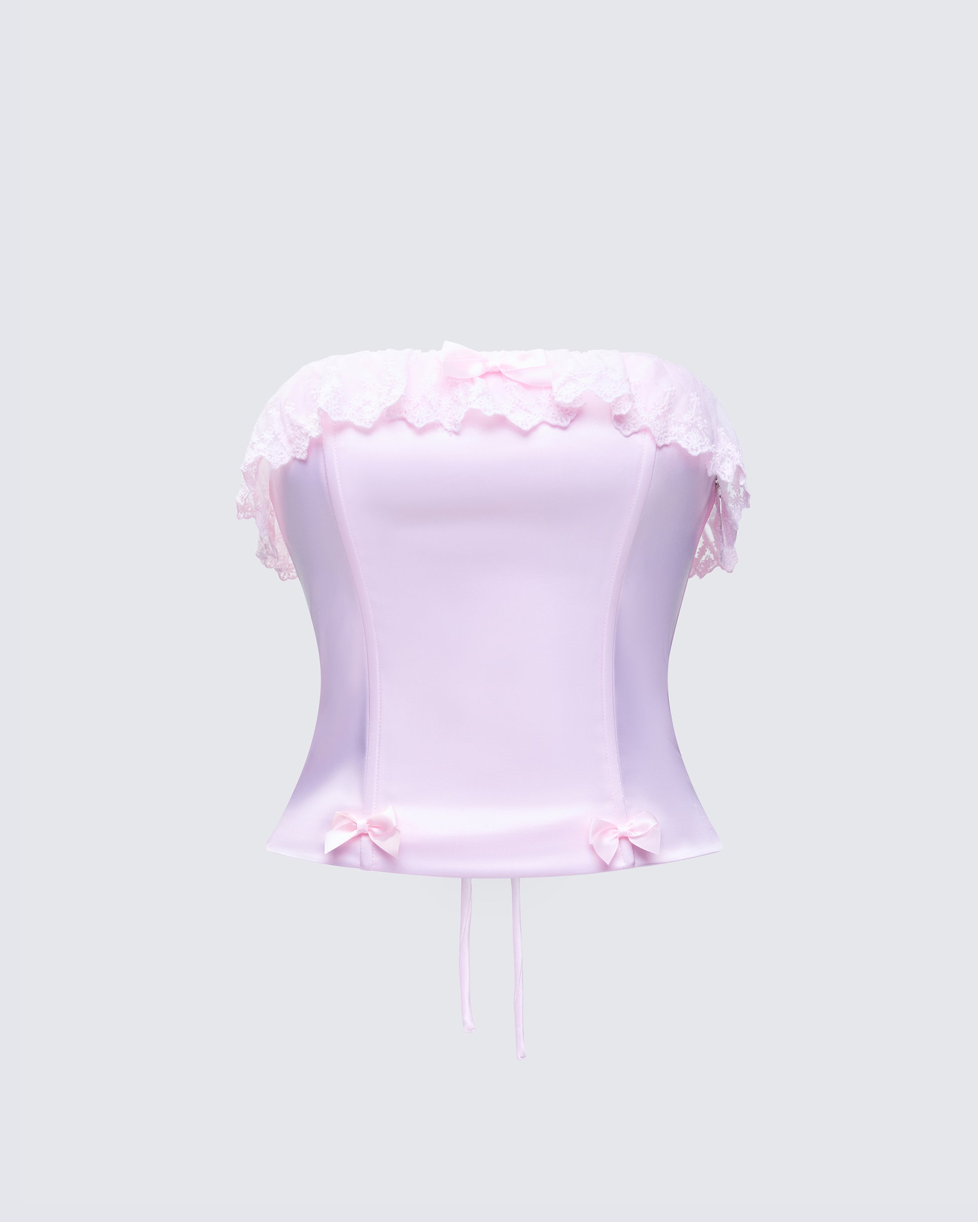 Maris Pink Satin Corset Top product front