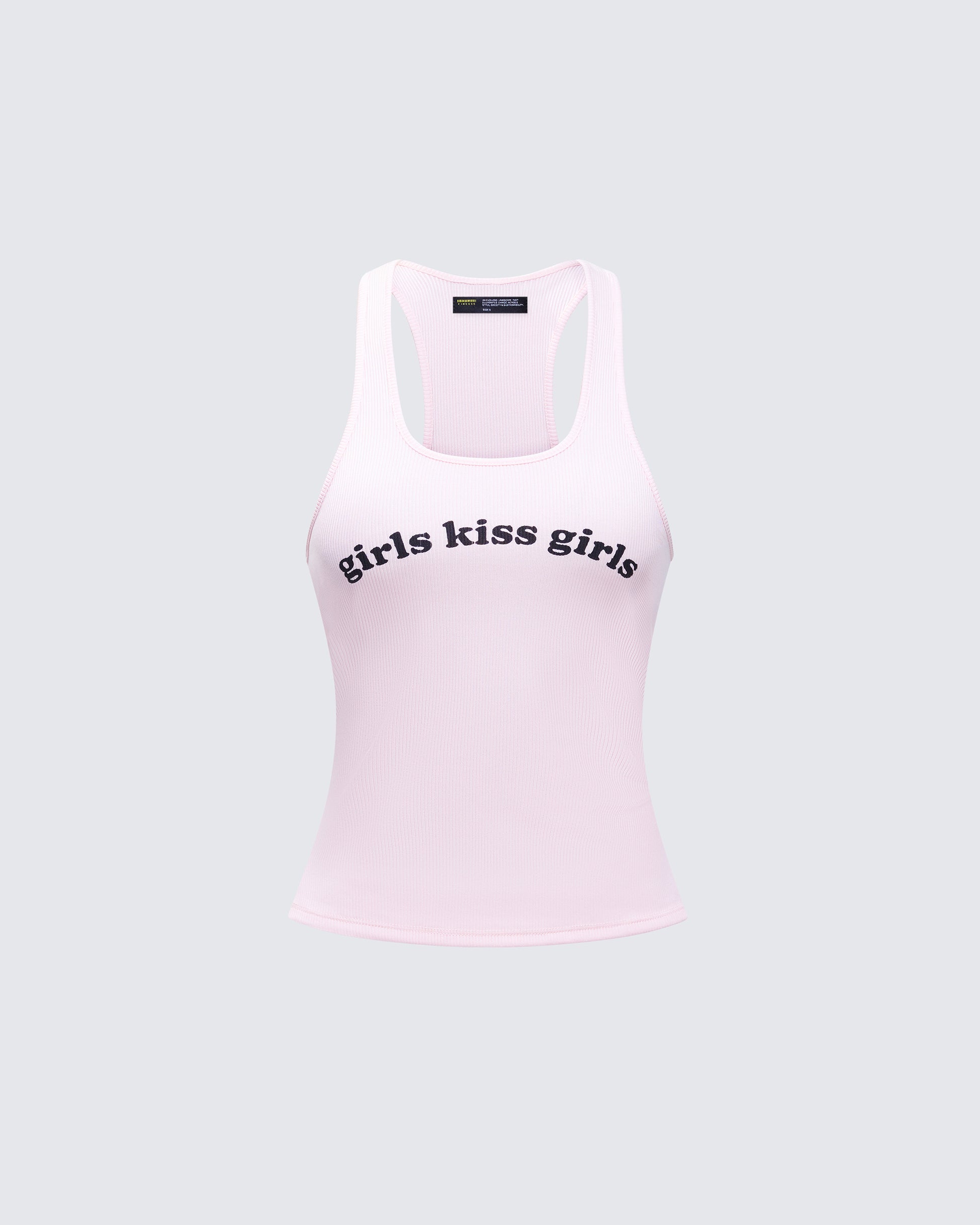 Joel Pink Ribbed Slogan Tank product front