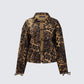 Lucretia Leopard Bow Tied Twill Shirt Jacket product front
