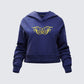 Kamilah Blue Acid Wash Hooded Sweater product front 