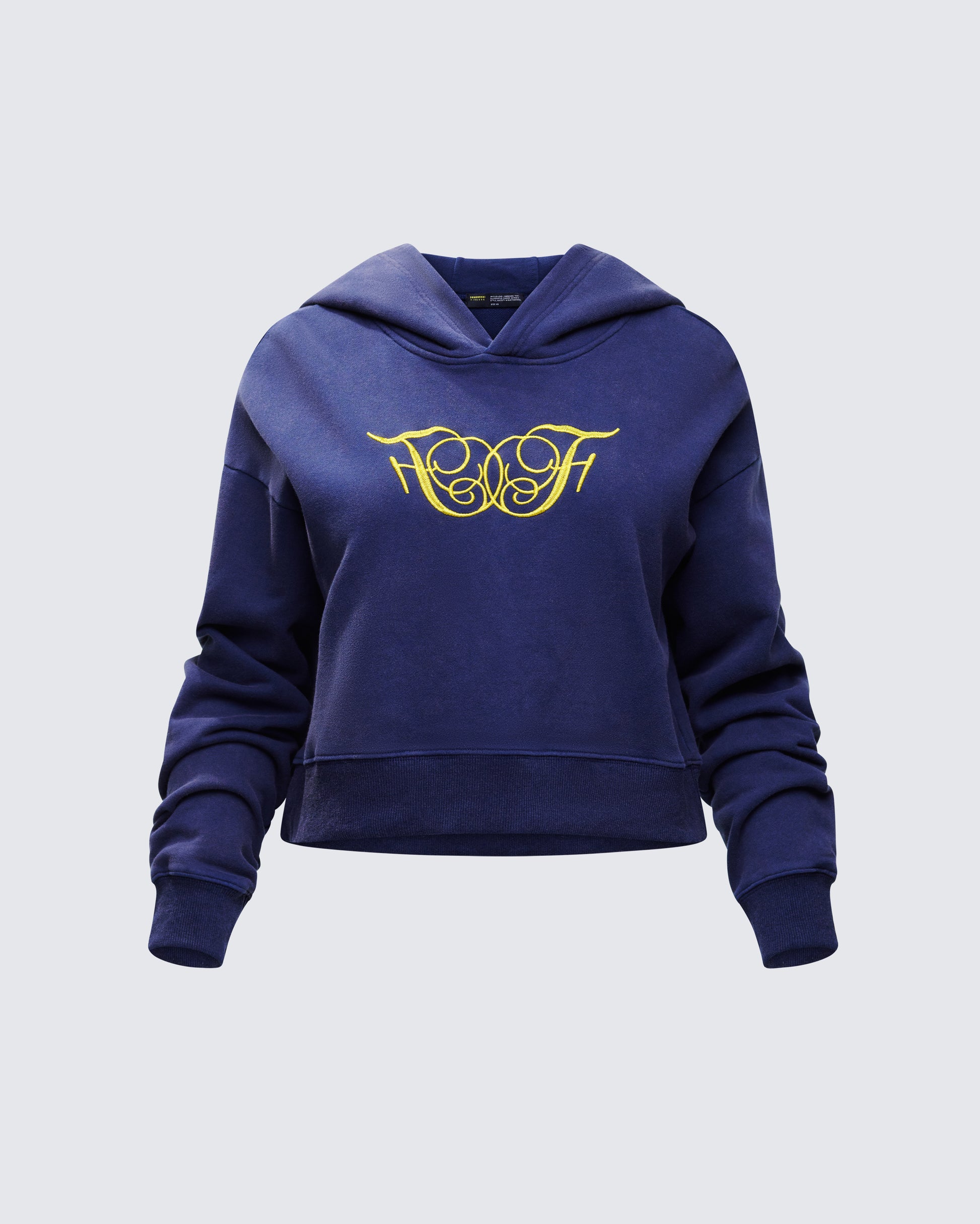 Kamilah Blue Acid Wash Hooded Sweater product front 