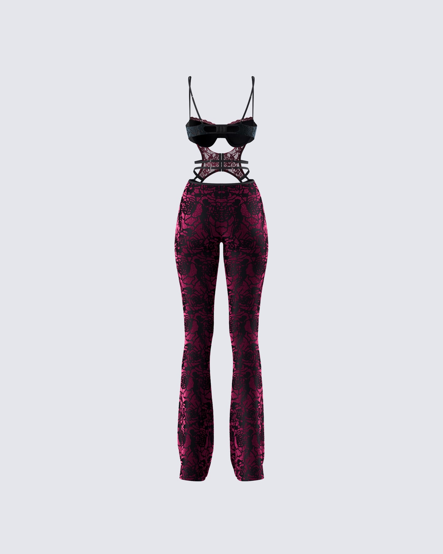 Ami Purple Velvet Burnout Jumpsuit
