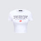 Hema White Slogan Baby Tee product front