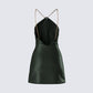 Bindi Olive Green Satin Mini Dress