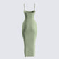 Christa Sage Rib Midi Dress