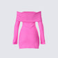 Abeni Pink Sweater Mini Dress