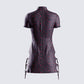 Ivie Black Floral Satin Mini Dress