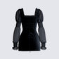 Anja Black Velvet Mini Dress