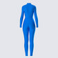 Brianna Blue Zip Up Jumpsuit
