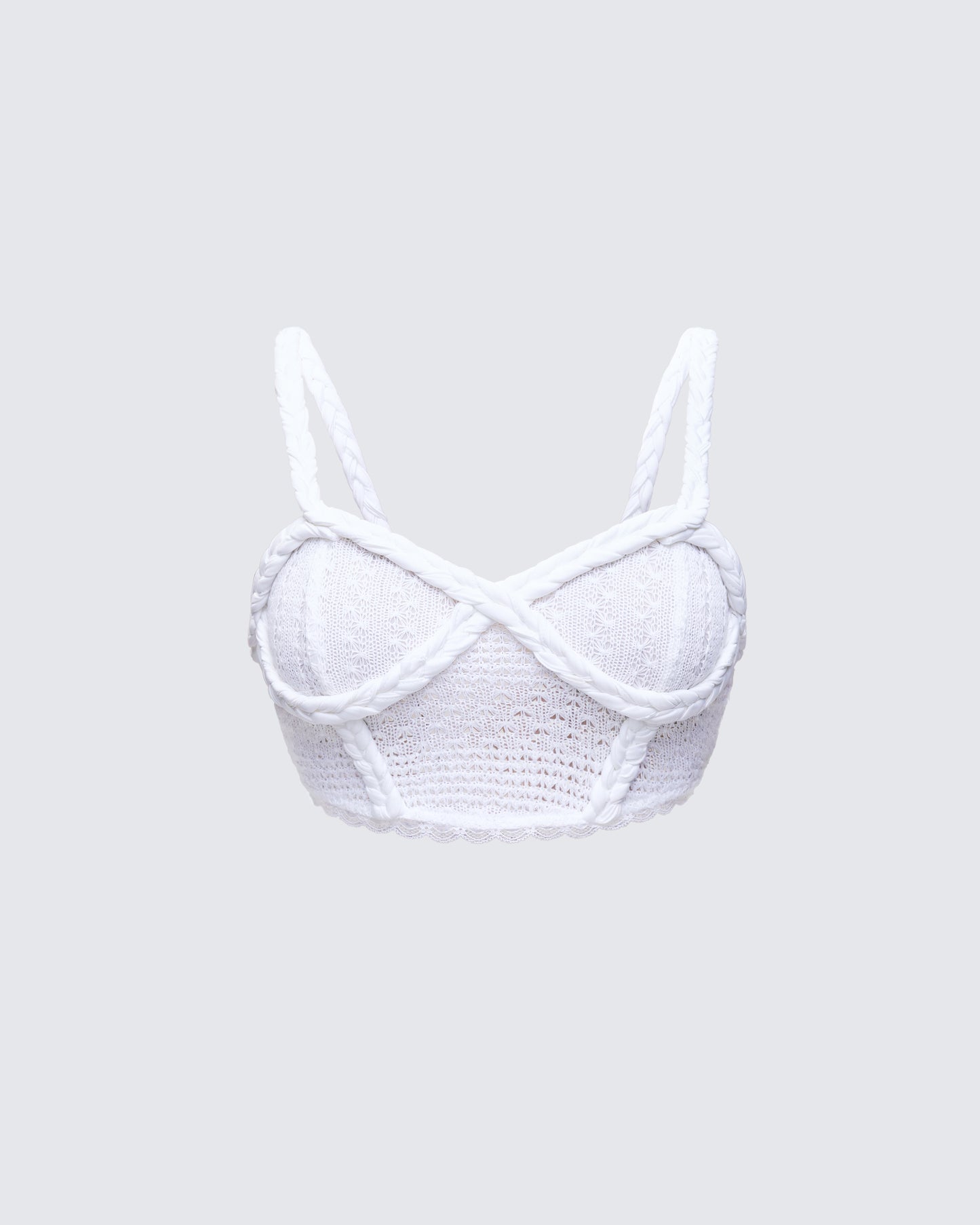 Azra Ivory Braided Cropped Top product front