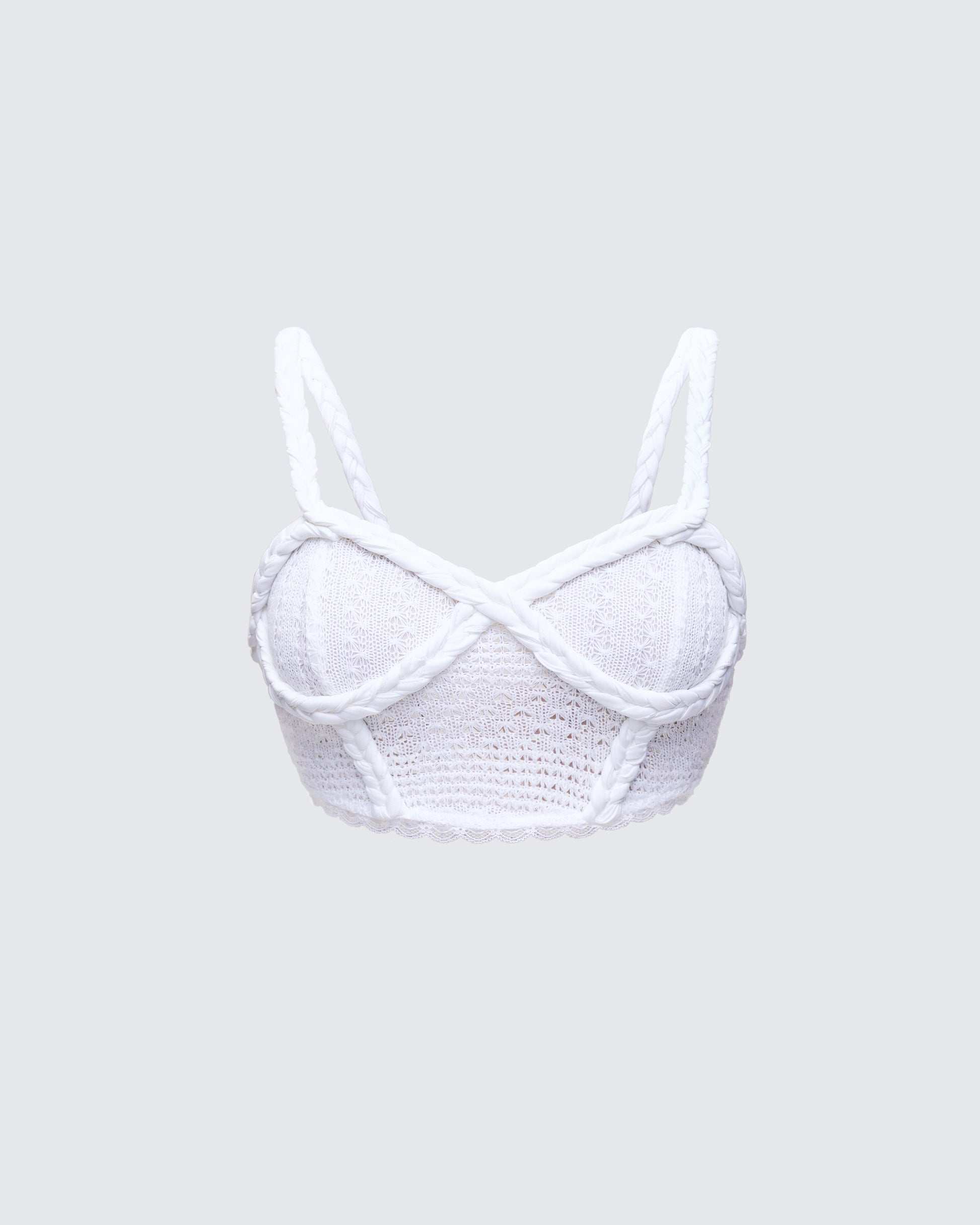 Azra Ivory Braided Cropped Top product front