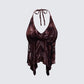 Kerensa Brown Mesh Halter Top product front