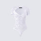 Romona White Lace Cut Out Bodysuit product front