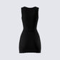 Evianna Black Rosette Mini Dress