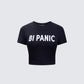 Meera Black Slogan Baby Tee product front