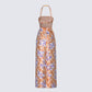 Ari Orange Floral Burnout Maxi Dress