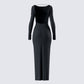 Izel Black Backless Maxi Dress