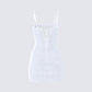 Dallas White Petal Mini Dress