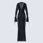 Florence Black Mesh Maxi Dress