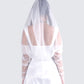 Alexa White Gauze Hooded Shrug