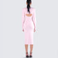 Rai Pink Rib Knit Midi Dress