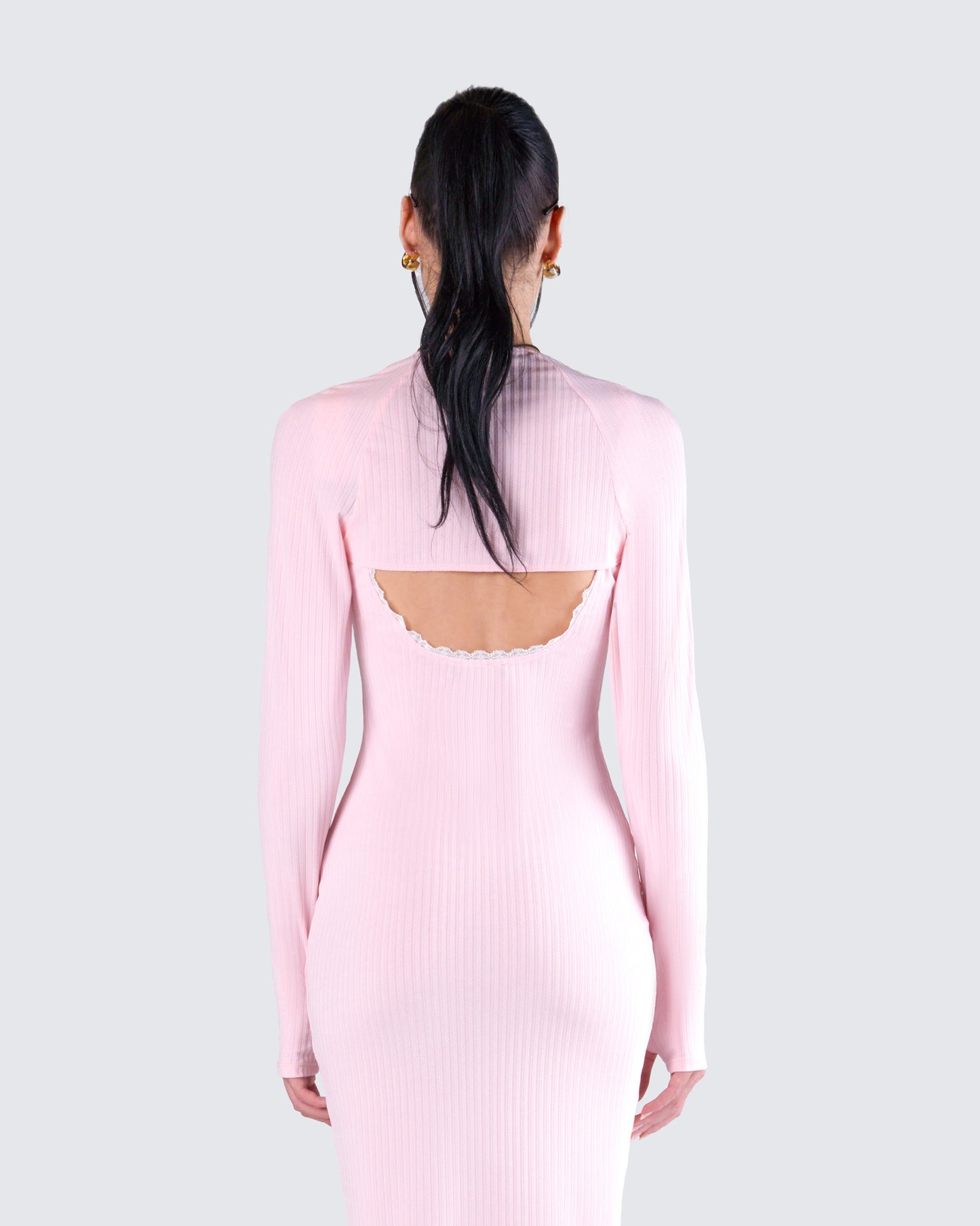 Rai Pink Rib Knit Shrug