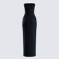 Akari Black Jersey Tube Maxi Dress