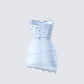 Clarisse Baby Blue Hand Beaded Rhinestone Dress