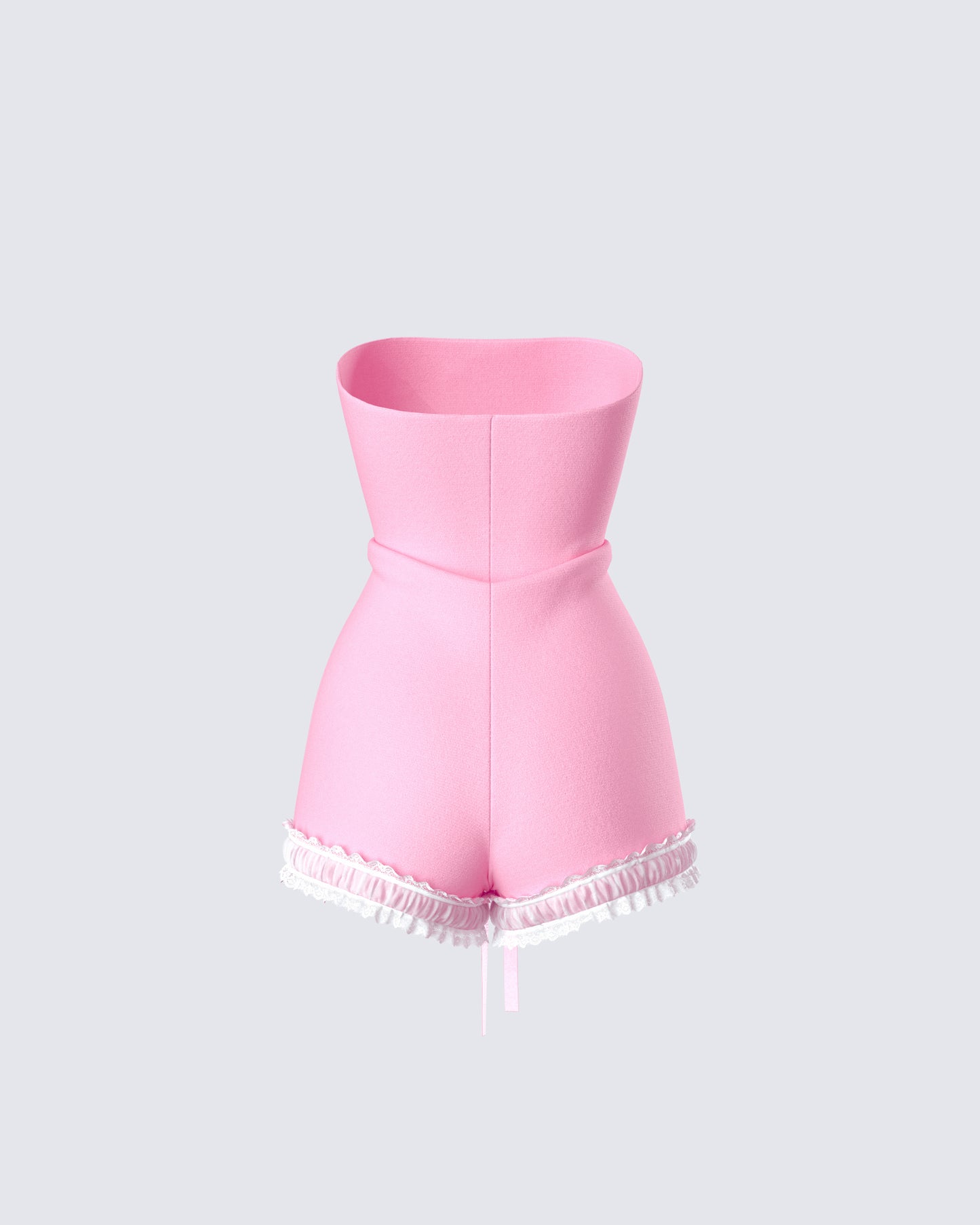 Gita Pink Bow Strapless Romper