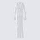 Florence White Mesh Maxi Dress