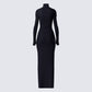 Haize Black Column Maxi Dress