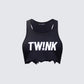 Maxine Black Graphic Cut Off Tank product front