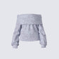 Nesa Grey Off Shoulder Sweater Top product front